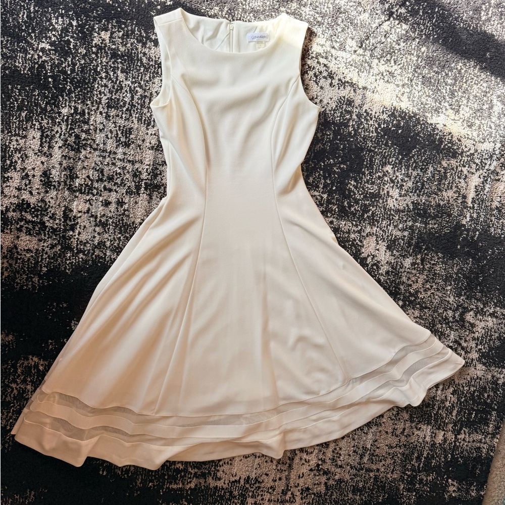 Calvin Klein Ivory Sleeveless Dress